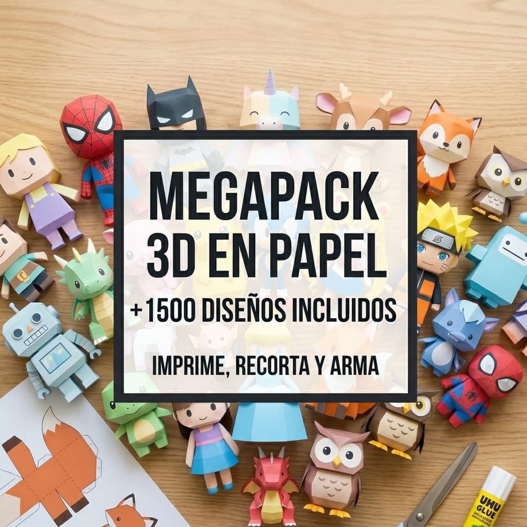 Megapack Figuras 3D en Papel — +1500 Diseños Imprimibles